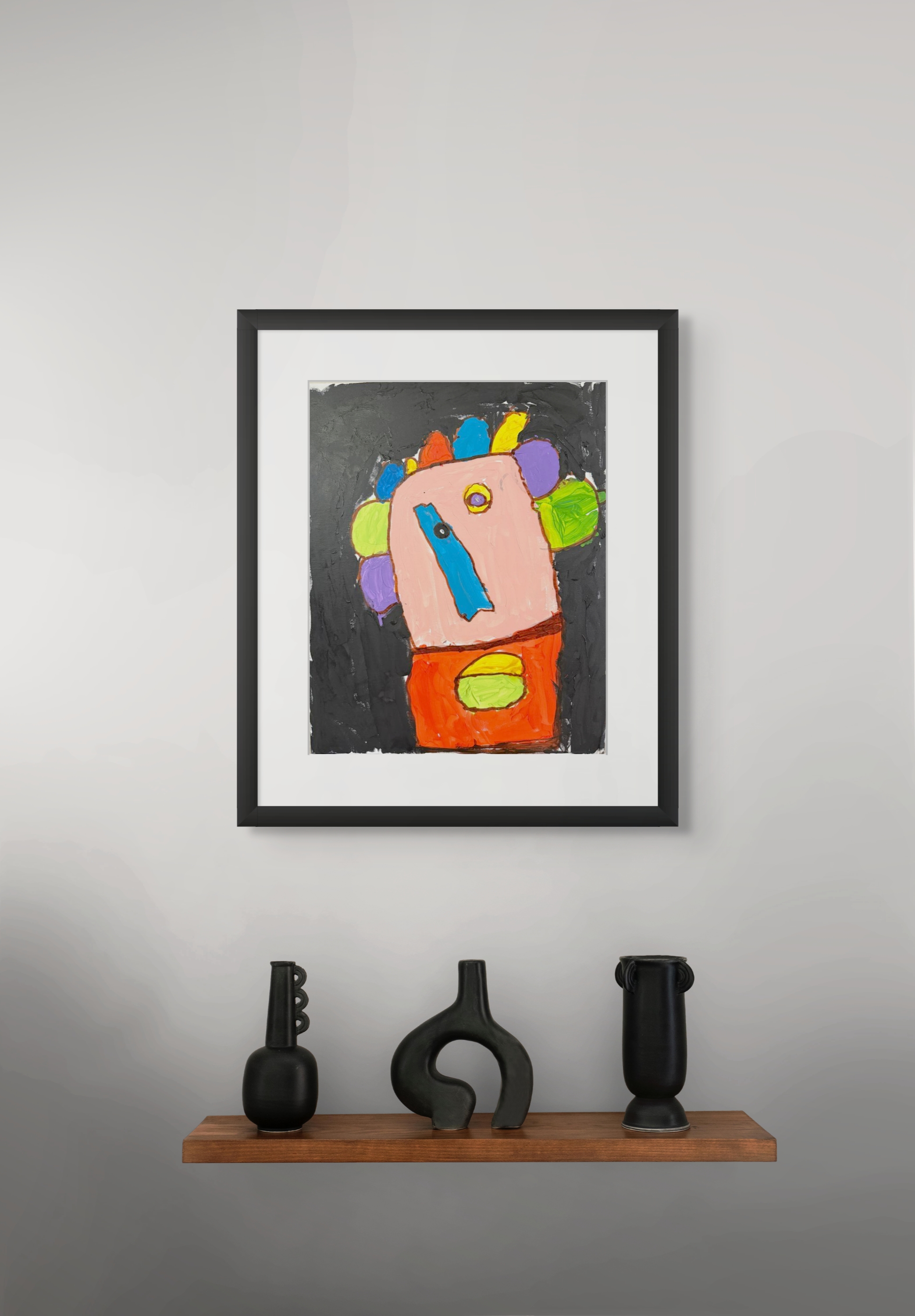 Dint-Om-Pi, 2025, acrylic and marker on canvas