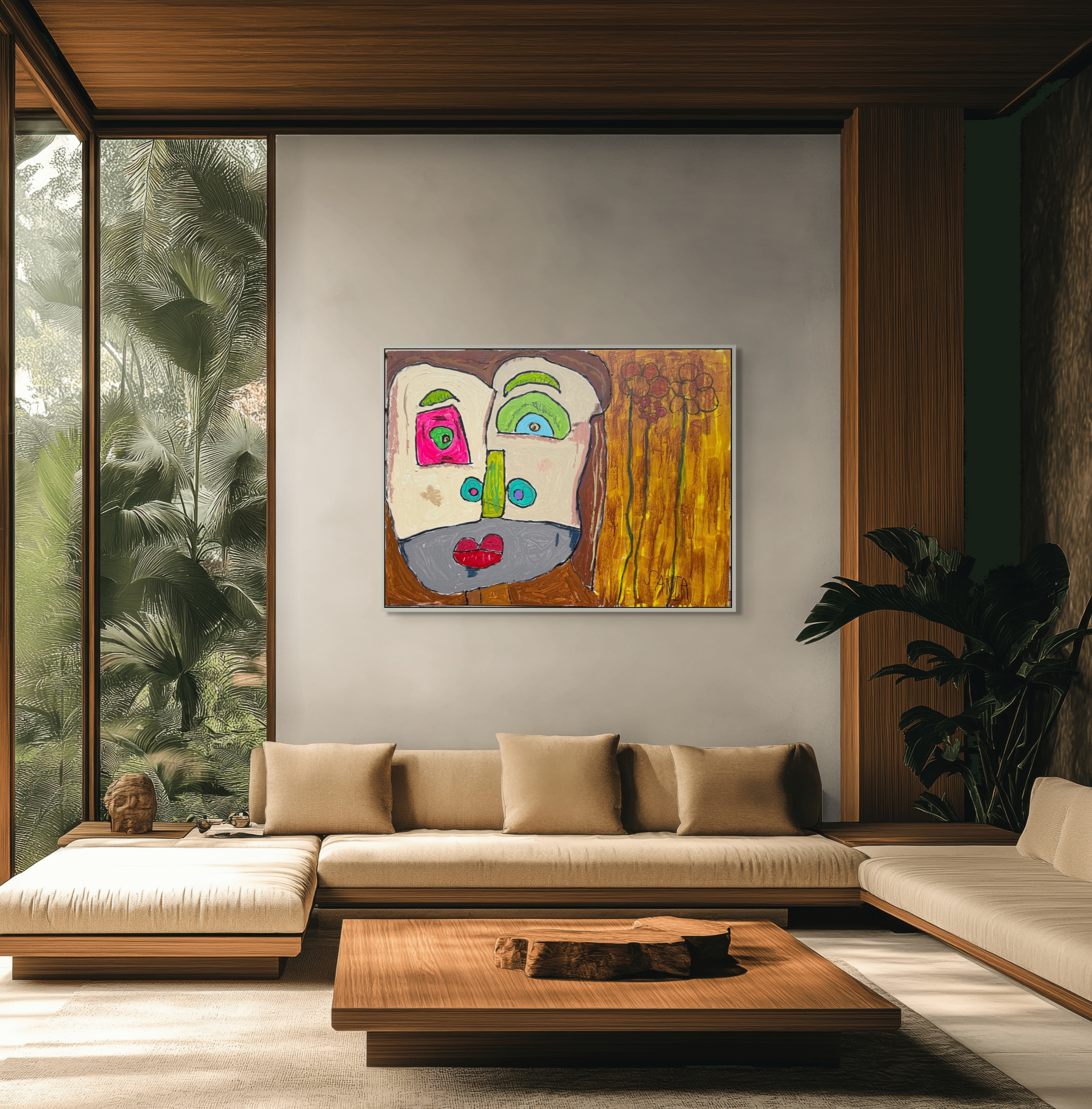 The Flower Princess, 2026, acrylic and oil pastel on canvas