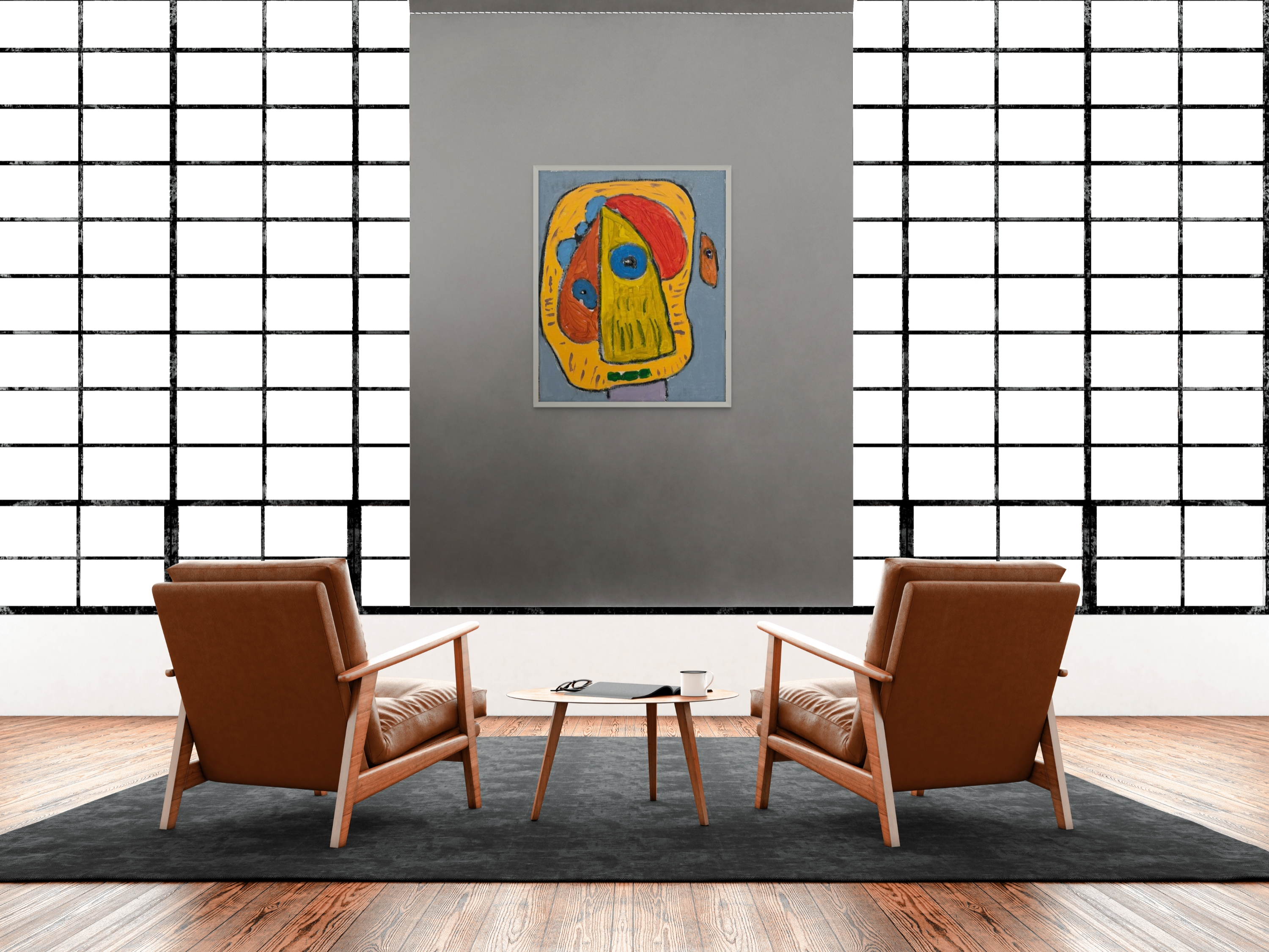 Gampin, 2026, acrylic and oil pastel on canvas