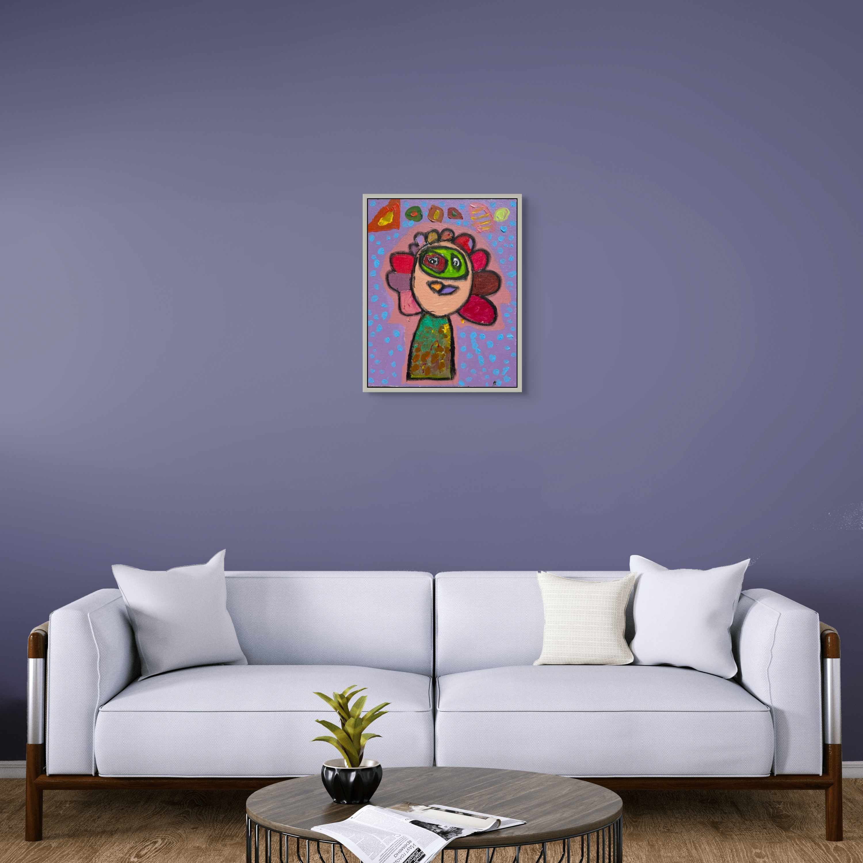 Lampin, 2026, acrylic and oil pastel on canvas